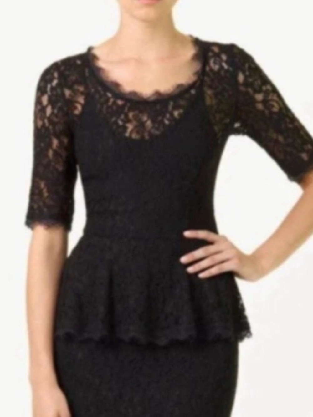 Aritzia Babaton lace peplum blouse top